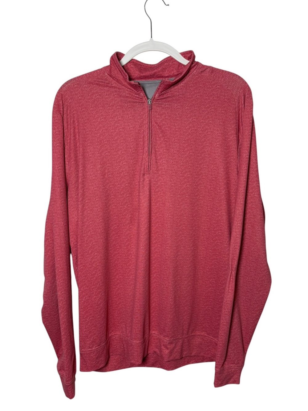 johnnie-O Men’s M Red Pink Patterned Performance Quarter Zip Golf Pullover